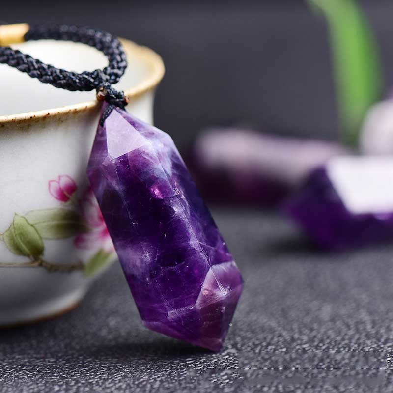 Olivenorma Natural Crystal Amethyst Healing Necklace - Amethyst - image 0
