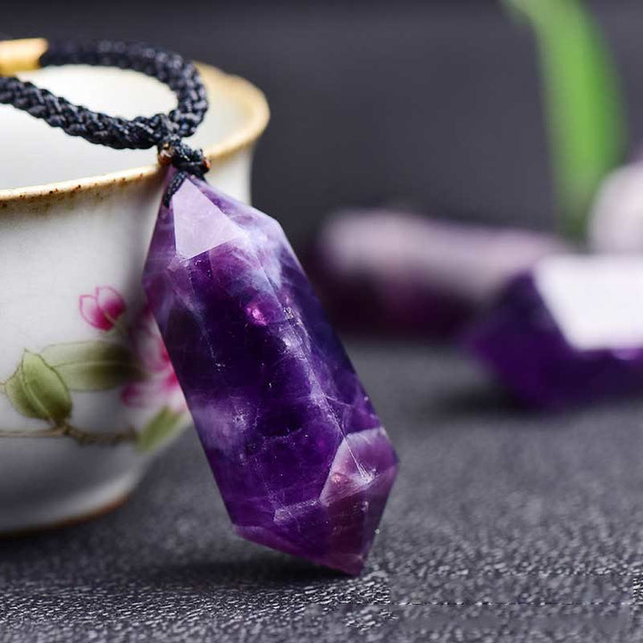 Olivenorma Natural Crystal Amethyst Healing Necklace - Amethyst - image 0