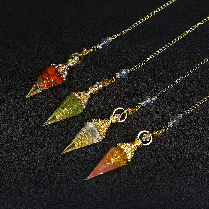 Olivenorma Natural Crystal Resin Hexagonal Pyramid Pendulum - image 77