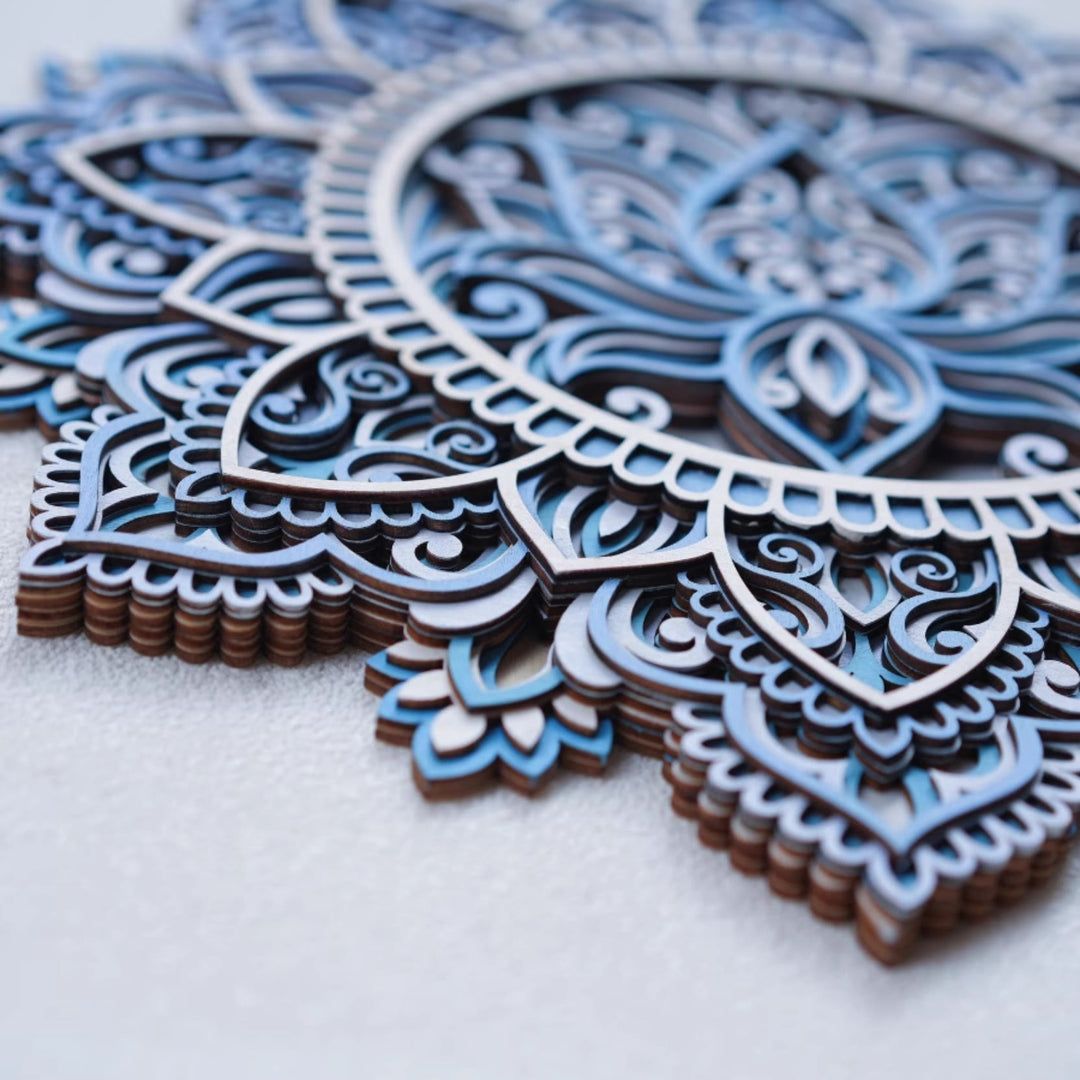 Olivenorma Blue Lotus Mandala 3D Painting Wall Decor - image 2