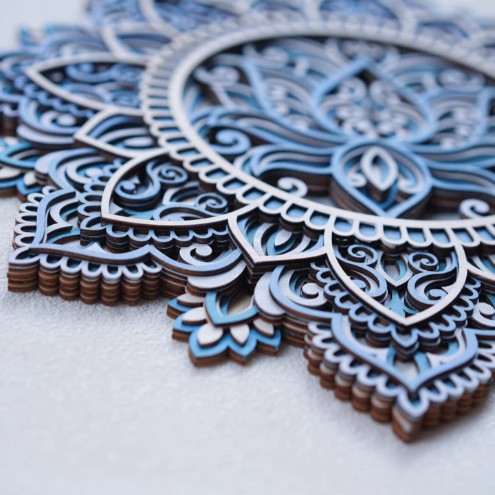 Olivenorma Blue Lotus Mandala 3D Painting Wall Decor - image 2