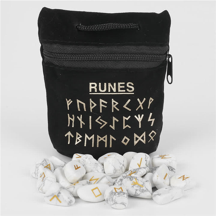 Olivenorma Rune Alphabet Carved Graphic Stone Balance Gemstone Decoration - White Turquoise - image 11