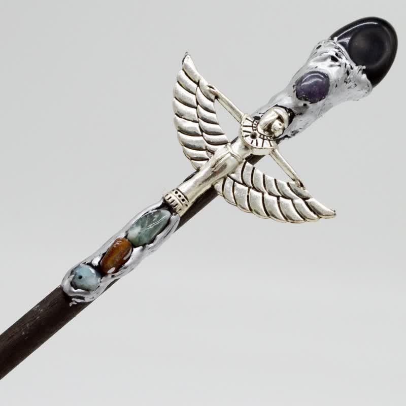 Olivenorma Witch Angel Natural Crystal Wands - Obsidian - Silver - image 10