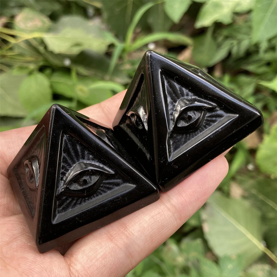 Olivenorma Obsidian Orgone Pyramid Gemstone Decoration - image 4