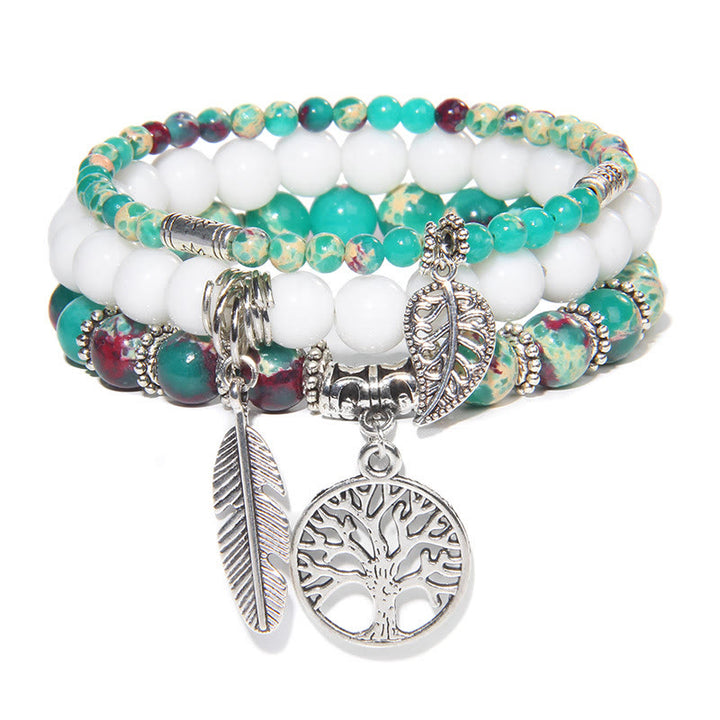 Olivenorma "Nature's Healing Moments" Tree Of Life 3 Pieces Bracelet Set - Green Shoushan Stone - image 13