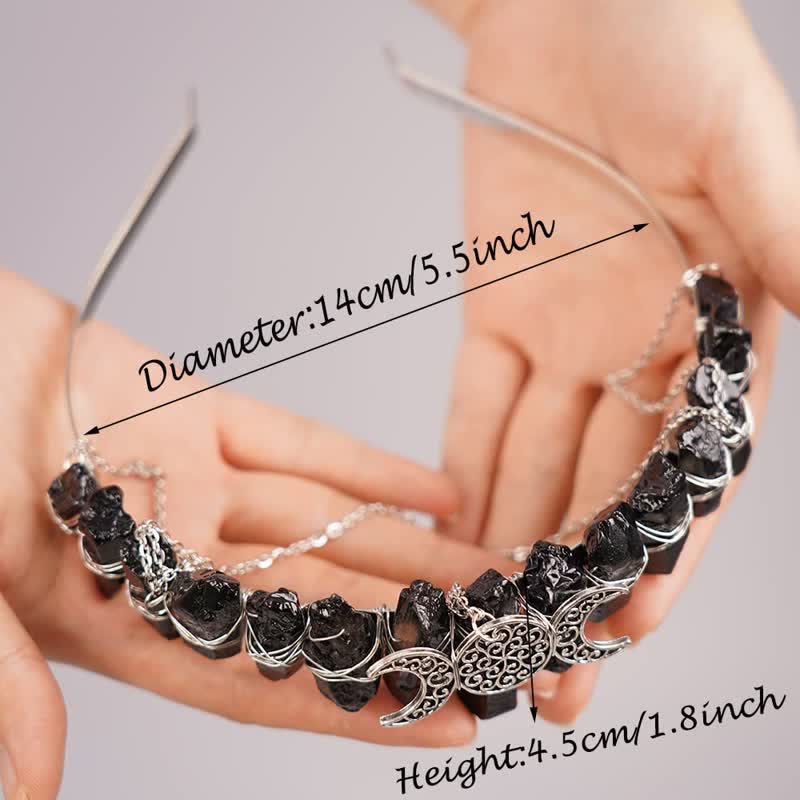Olivenorma Cresent Moon Goddess Natural Crystal Crown - image 4