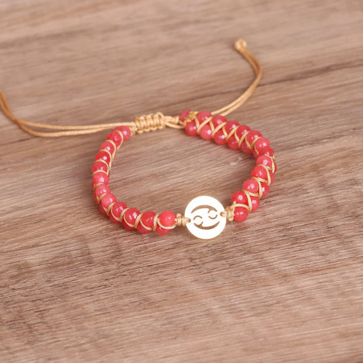 Olivenorma Zodiac Crystal Healling Balance Wrap Bracelet - Cancer&Ruby Quartz - image 11