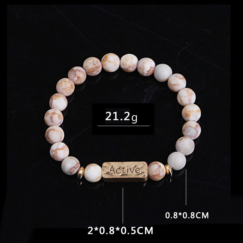 Olivenorma Natural Gemstone Active Faith Engraving Bracelet - image 18