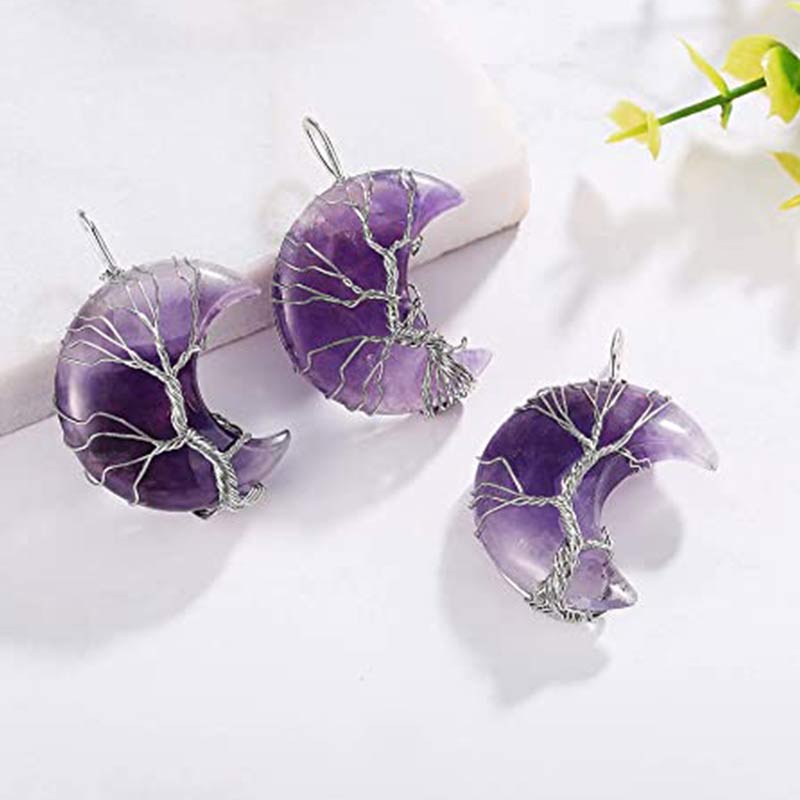 Olivenorma Natural Crystal Moon Necklace - image 1