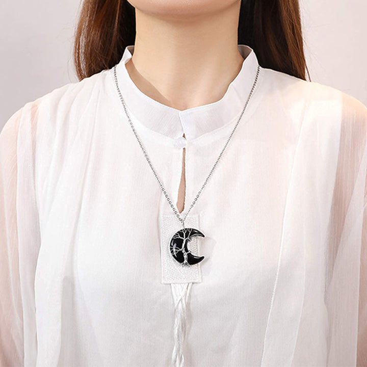Olivenorma Natural Chakra Moon Necklace - image 12