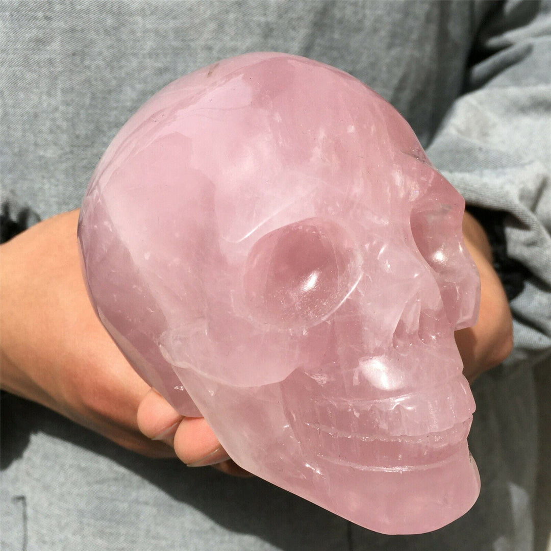 Olivenorma Natural Rose Quartz Crystal Skull Decoration - image 1