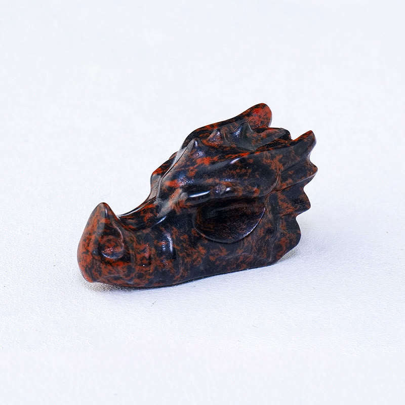 Olivenorma 5.5cm Natural Crystal Faucet Carved Gemstone Decoration - Red Obsidian - image 6