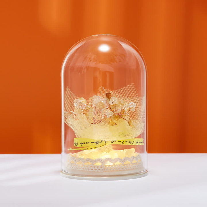 Olivenorma Natural Crystal Glass Cover Feng Shui Tree Decoration - Citrine & Bouquet - image 16