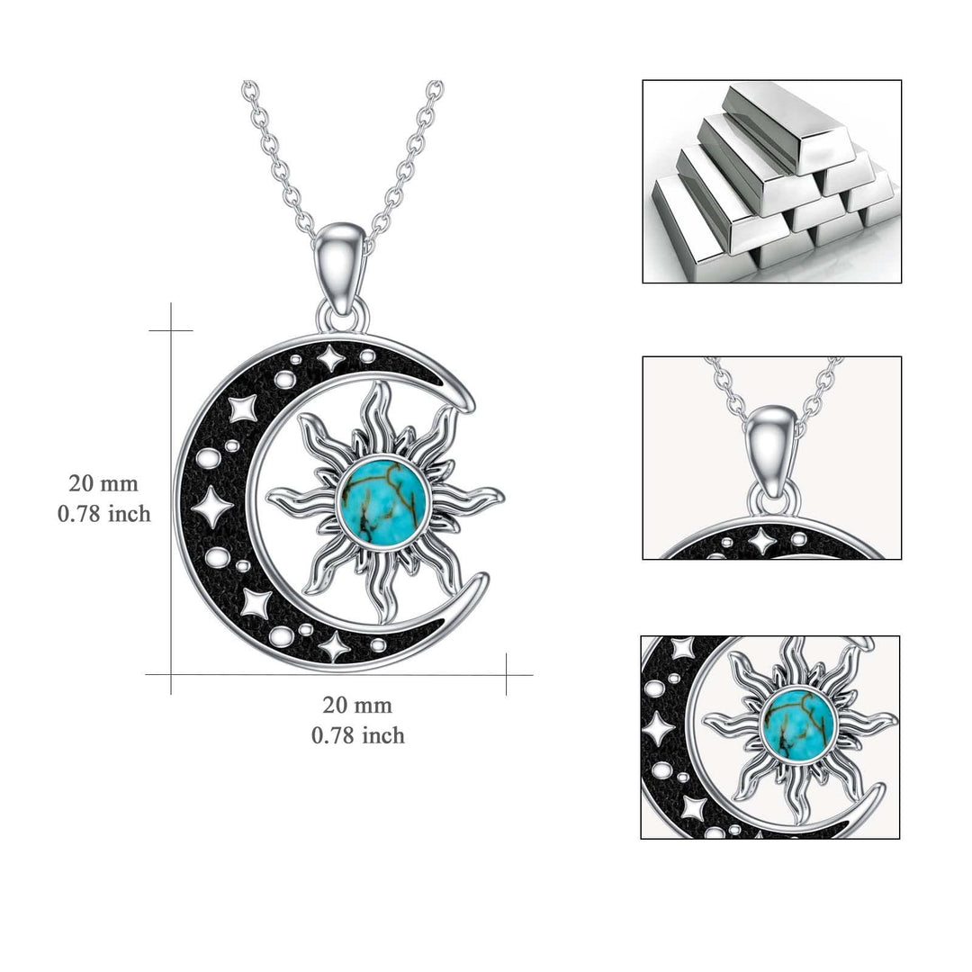Olivenorma Turquoise Moon Sun Pendant Necklace - image 4