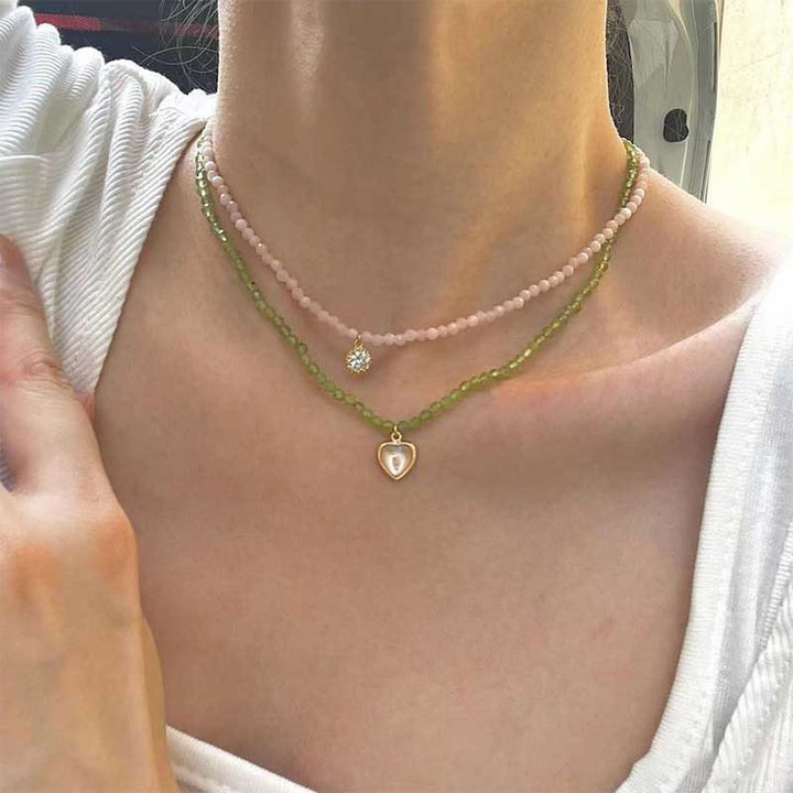 Olivenorma Natural Crystal Metal Plate Pendant Necklace - image 30