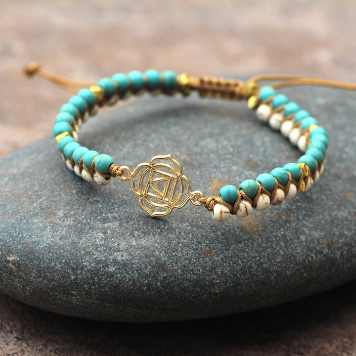 Olivenorma Turquoise White Turquoise Double Braided Wrap Bracelet - Turquoise&White Turquoise - image 0