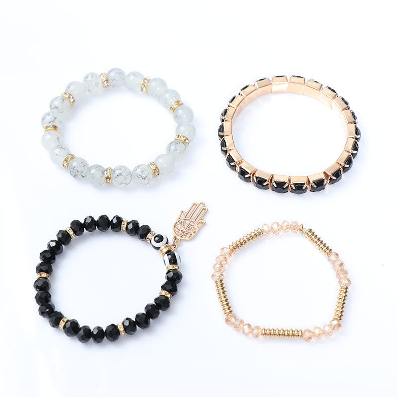 Olivenorma Evil Eye Hamsa Four Layer Beaded Bracelet Set - image 13