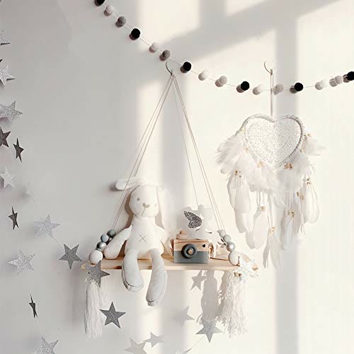 Olivenorma Braided Heart Shape White Feather Dream Catcher - image 4