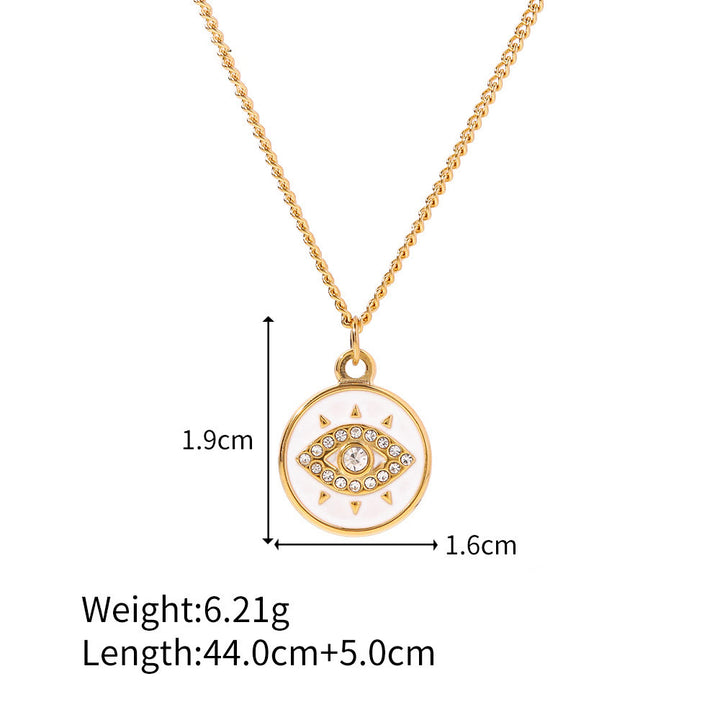 Olivenorma White Zircon Evil Eye Pendant Necklace - White Evil Eye - image 9