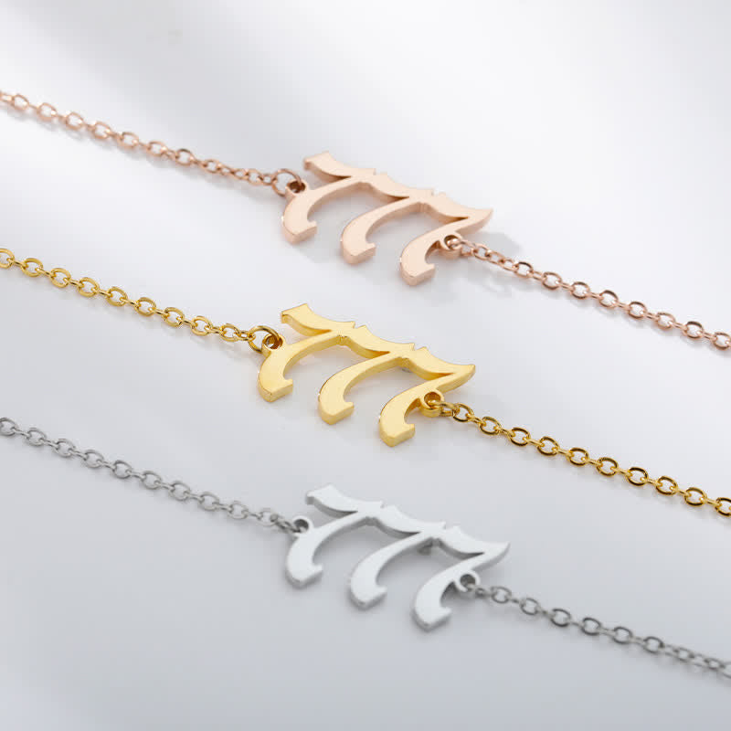 Angel Number Spiritual Anklet Bracelet  - Silver - 777 - image 9