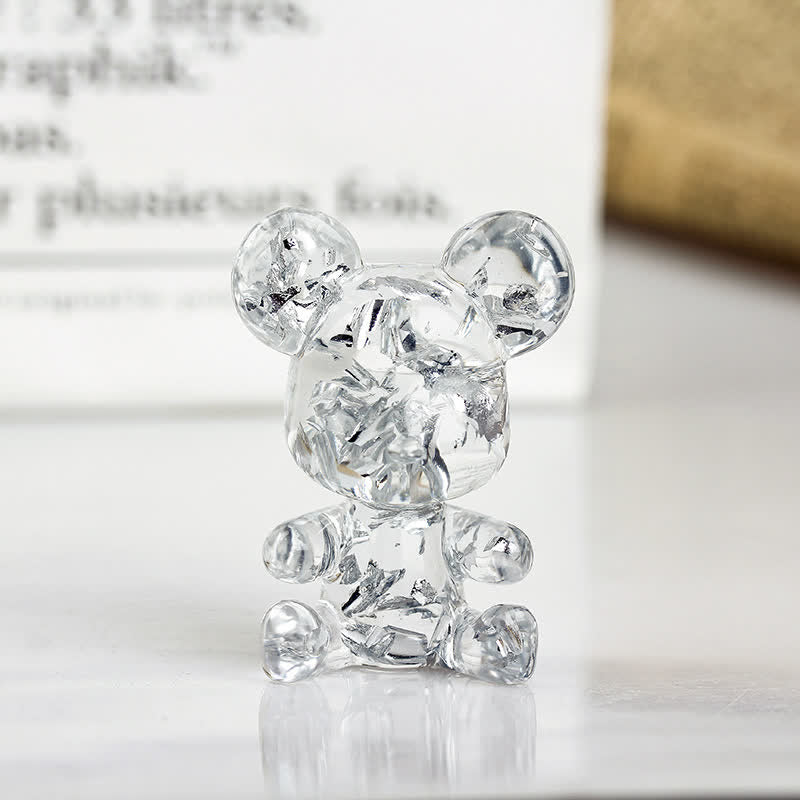 Olivenorma Cute Crystal Bear Gemstone Decoration - Silver Shaving - image 11