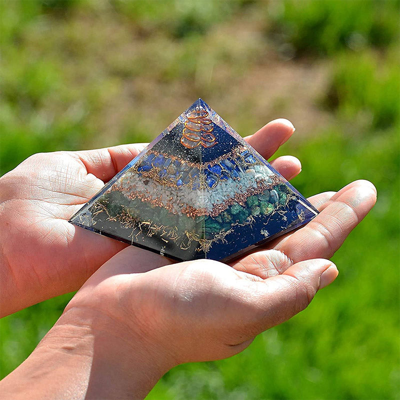 Olivenorma mazonite With Green Jade Orgone Pyramid - image 1