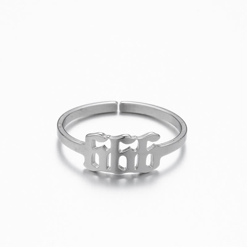 Angel Number Minimalist Lucky Ring - Silver - 666 - image 22