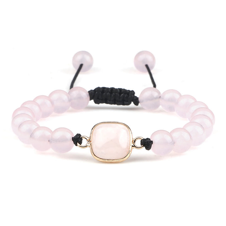 Olivenorma Cat's Eye Stone Beaded Opalite Bracelet - Rose Quartz - Square - image 9