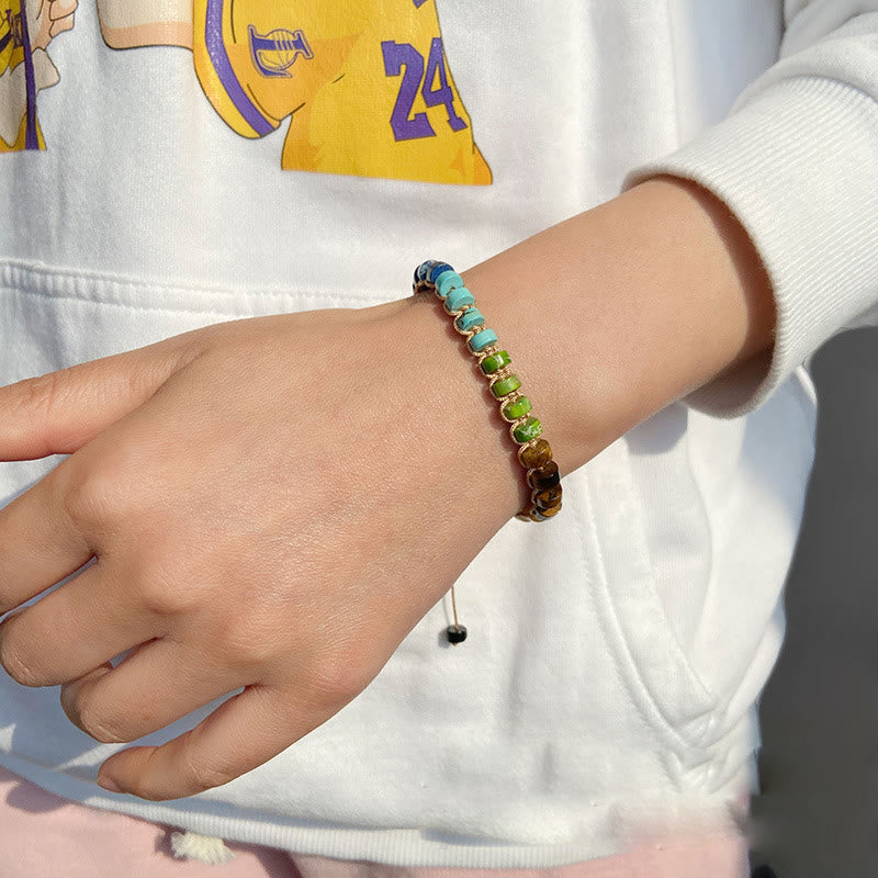 Olivenorma Natural Stone Wheel Bead Woven Bracelet - image 23