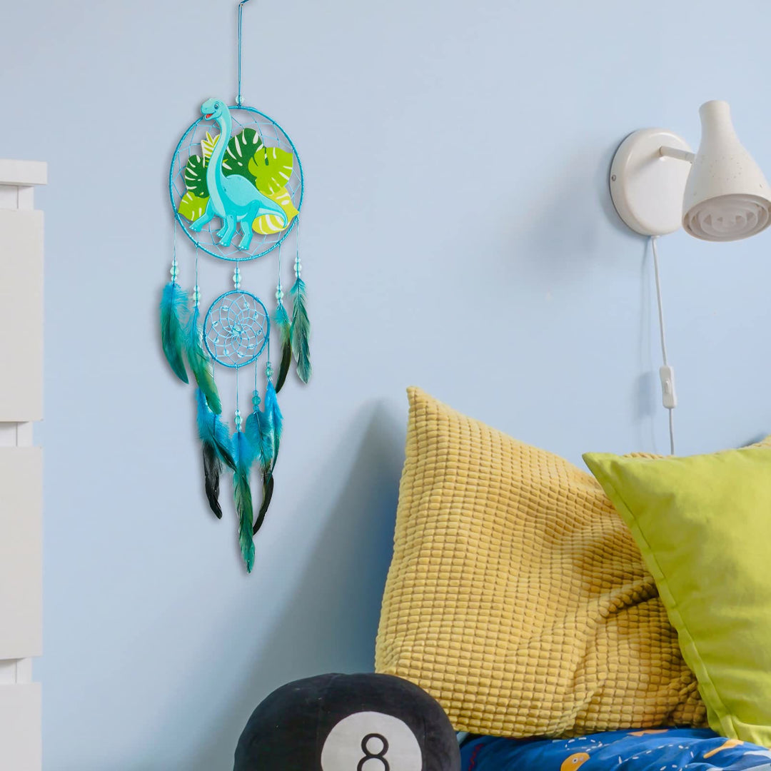 Olivenorma Dinosaur For Kids Feather Dream Catcher - Blue - Without Lights - image 5