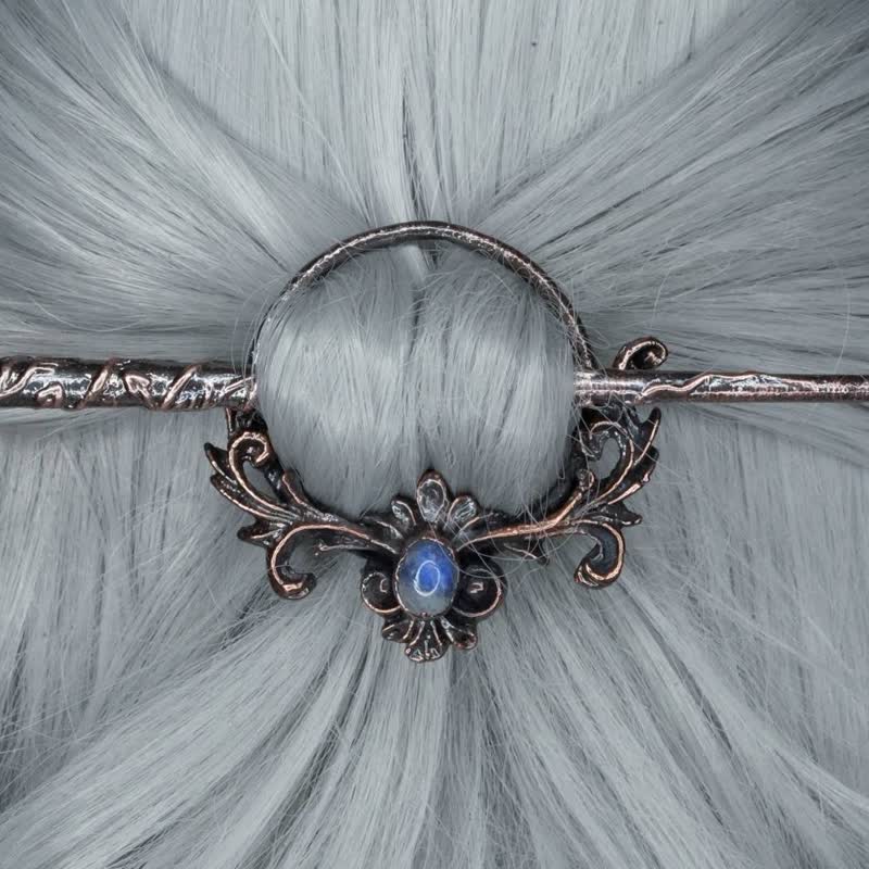 Vintage Moonstone Cirrus Hairpin - image 2