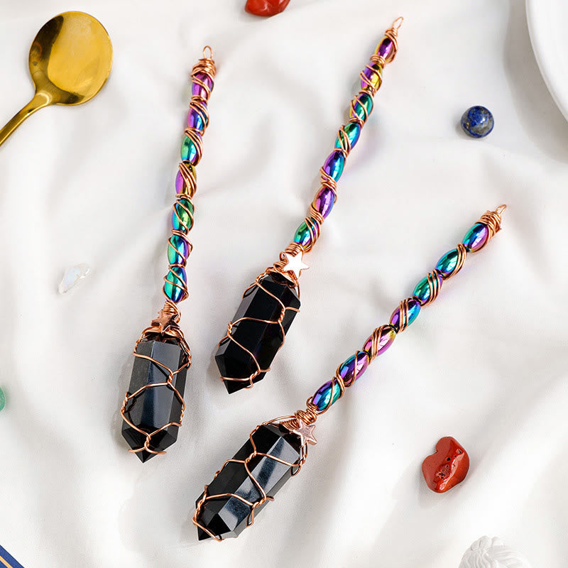Olivenorma Obsidian Gold Wire Winding Magic Crystal Wands - image 4