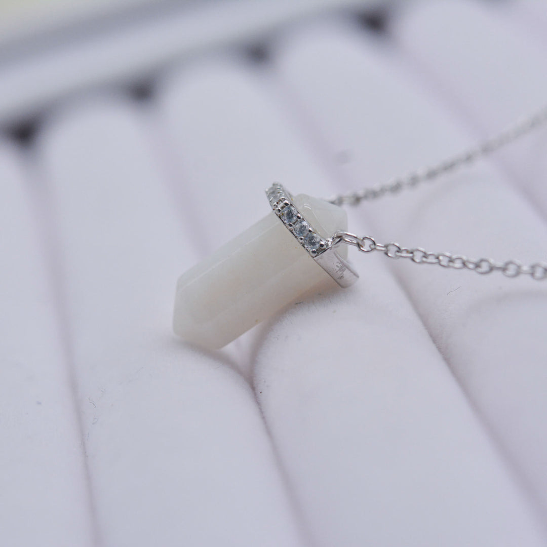 Olivenorma Hexagon Clear Quartz Silver Rose Gold Necklace - image 3