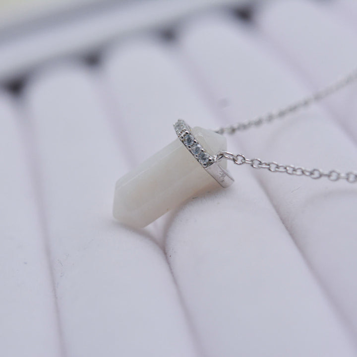 Olivenorma Hexagon Clear Quartz Silver Rose Gold Necklace - image 3