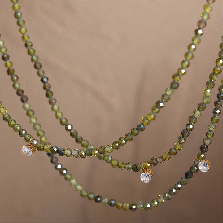 Olivenorma Emerald Green Aventurine Peridot Pendant Beaded Necklace - image 8