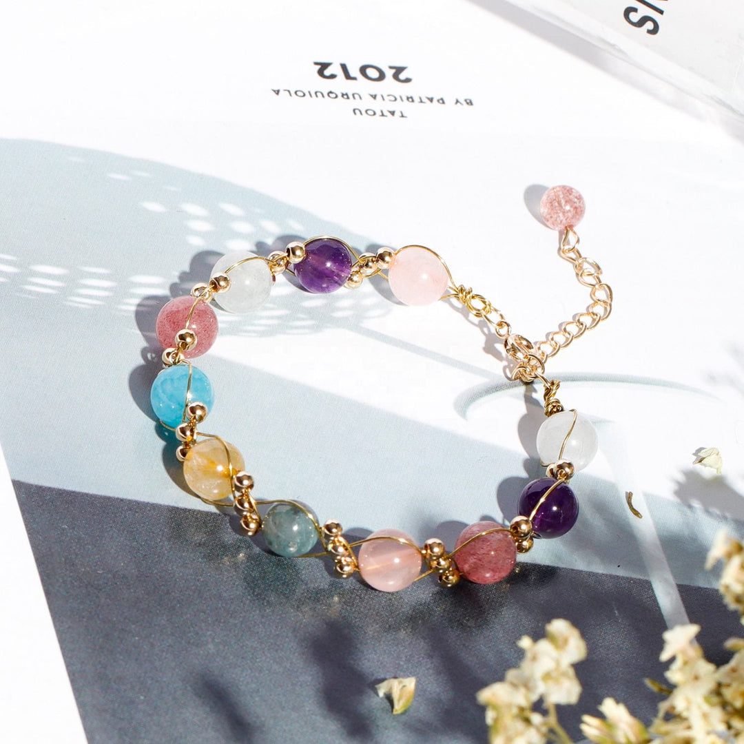 Olivenorma Natural Baroque Crystal Beaded Bracelet - image 6