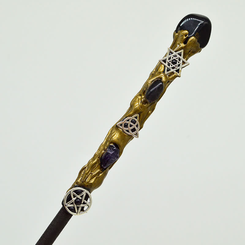 Olivenorma Moon And Sun Fairy Crystal Wands - Obsidian - image 1
