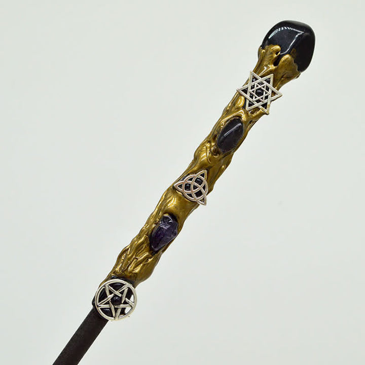 Olivenorma Moon And Sun Fairy Crystal Wands - Obsidian - image 1