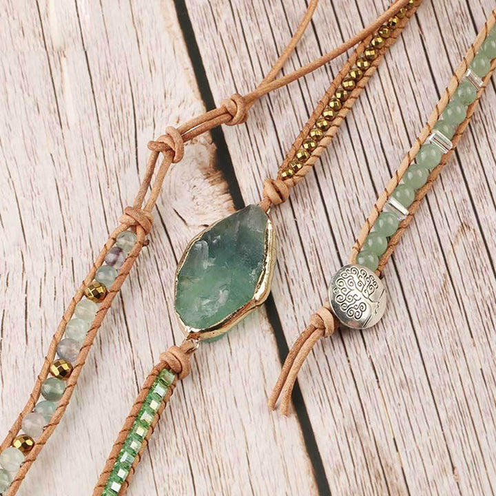 Olivenorma Green Fluorite Accessories Prehnite Beaded Braided Bracelet - image 3