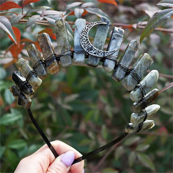 Olivenorma Natural Amazonite Labradorite Hair Accessory Headband Crystal Crown - image 7