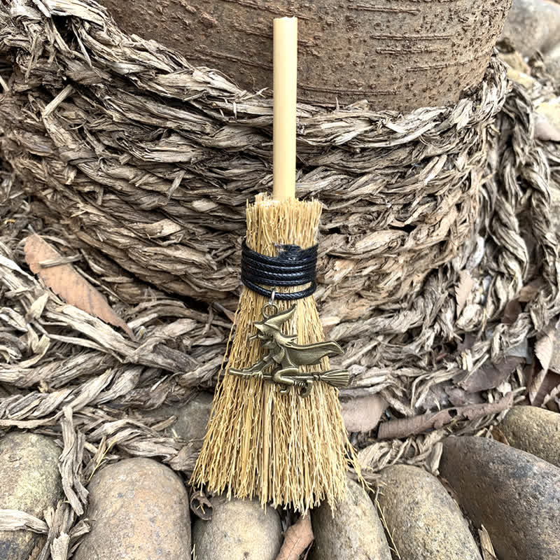 Olivenorma Handmade Mini Broom Crystal Ornamet - Witch & Copper - image 28