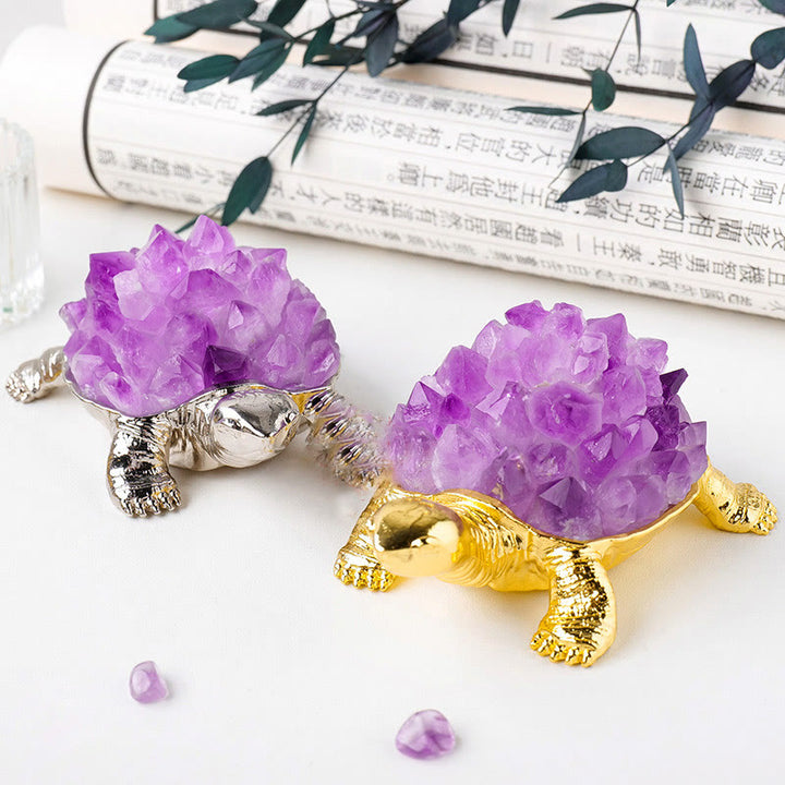 Olivenorma Natural Crystal Cluster Turtle Ornament Lamp Gemstone Decoration - image 32