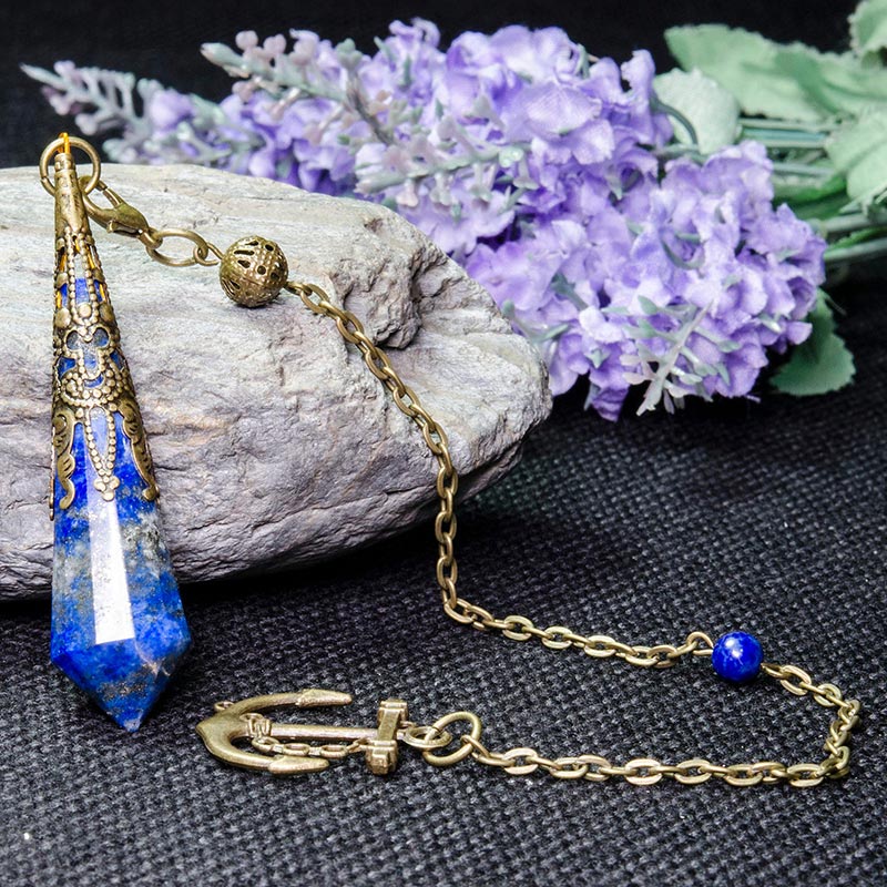 Lapis Lazuli Retro Positive Pendulum - Copper - image 1
