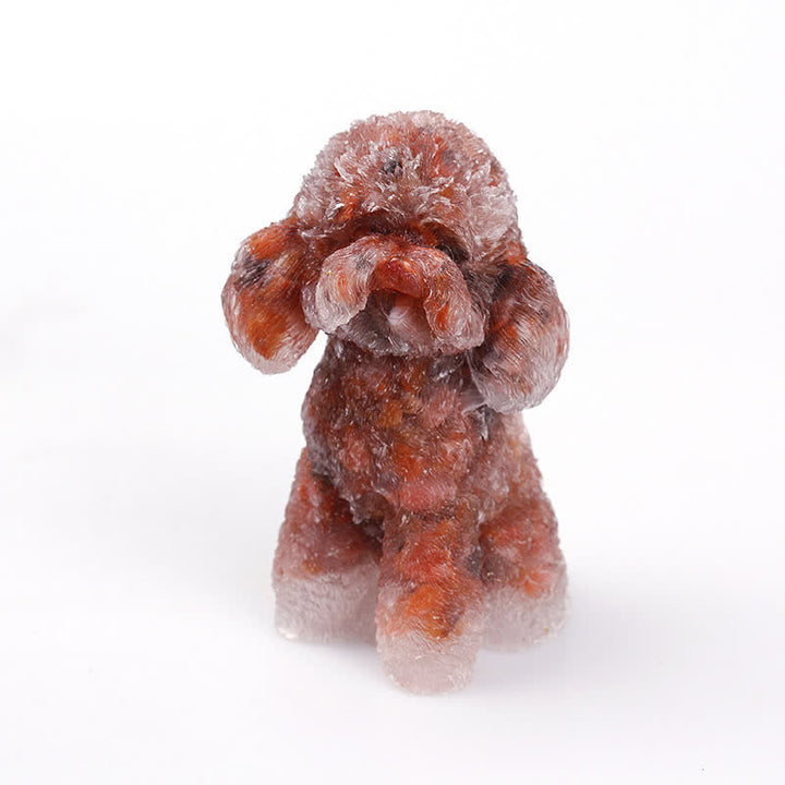 Olivenorma Natural Crystal Poodle Gemstone Decoration  - Red Agate - image 19