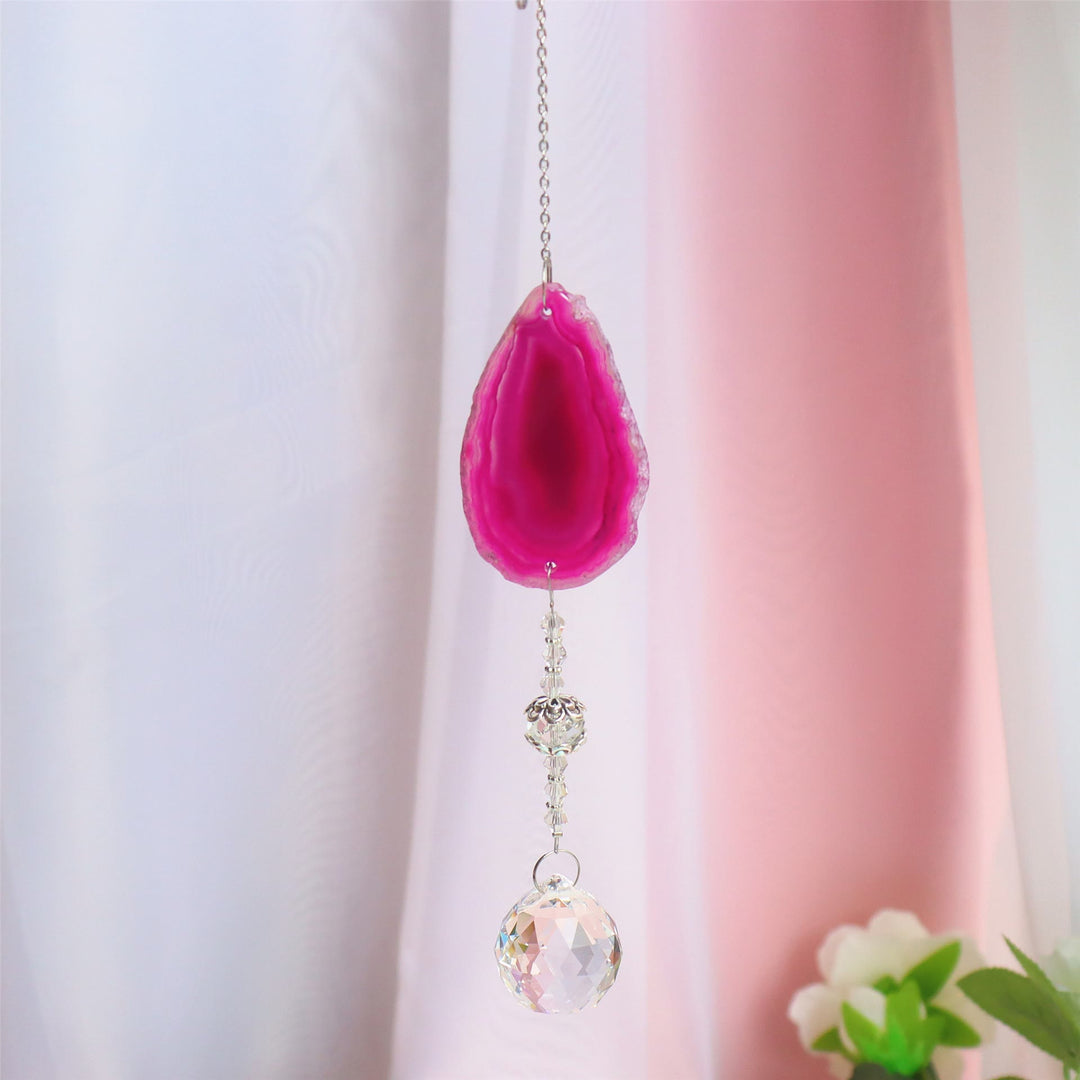 Olivenorma Handmade Hanging Pendant Sun Crystal Wind Chime - Pink Crystal - image 15