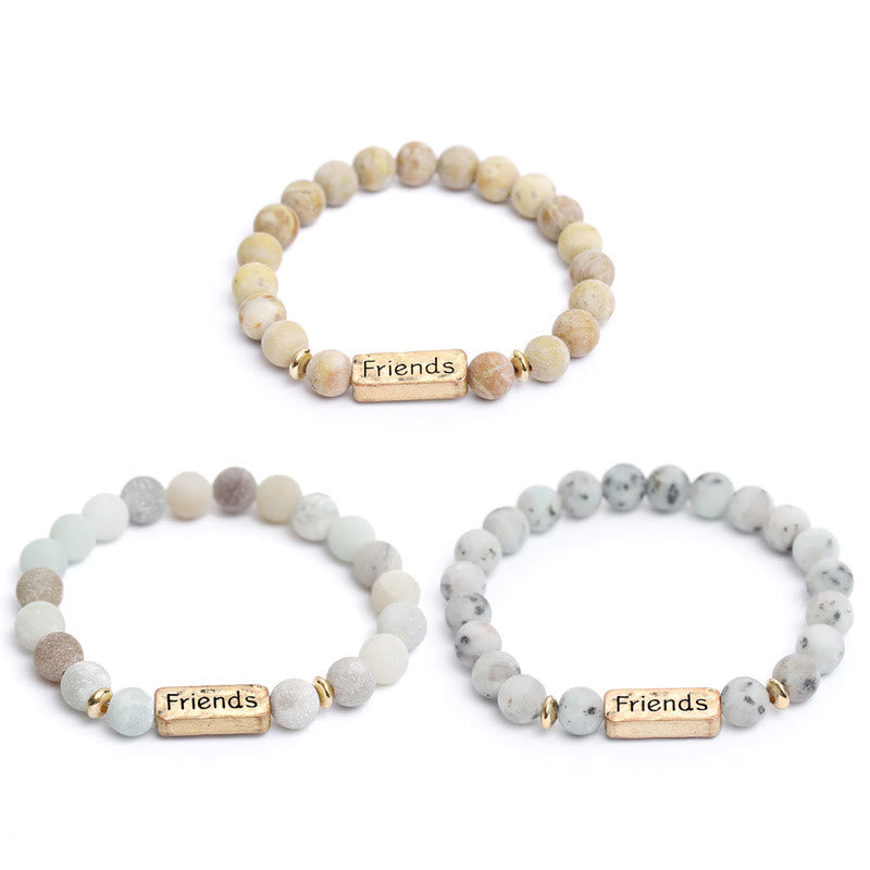 Olivenorma Natural Gemstone Friends Engraving Bracelet - image 13