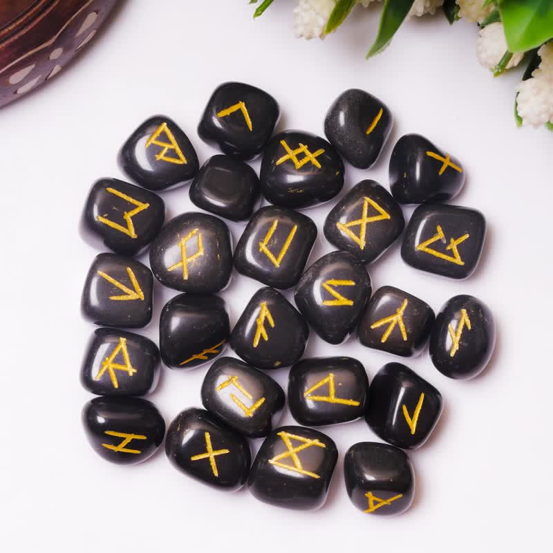Olivenorma Rune Alphabet Carved Graphic Stone Balance Gemstone Decoration - image 39