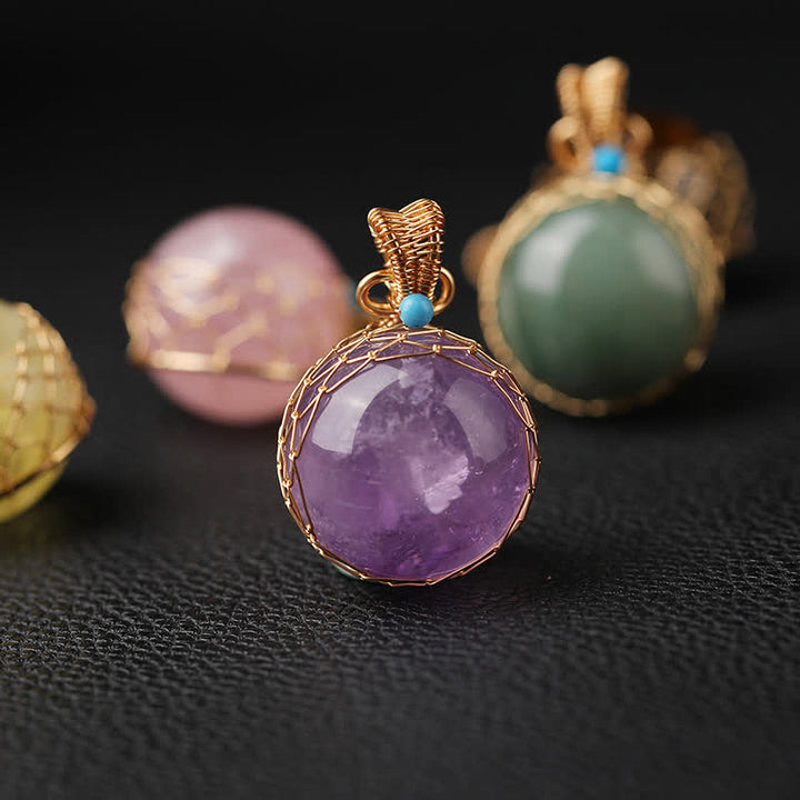 Olivenorma Delicate Natural Crystal Sphere Necklace - Amethyst - image 13