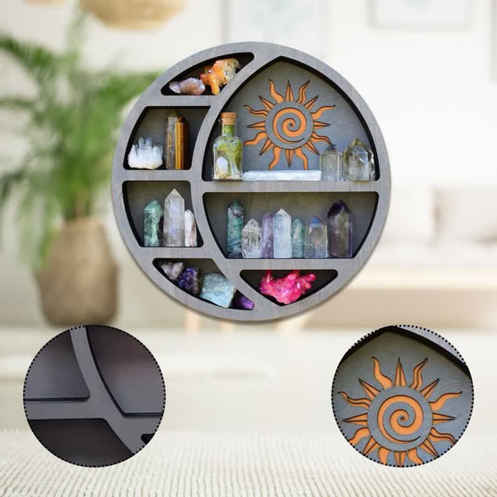 Olivenorma Round-shaped Crescent Moon & Sun Crystal Shelf - image 2