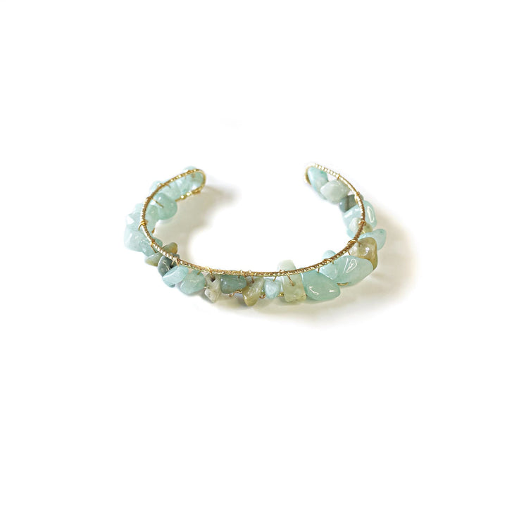 Olivenorma Natural Crystal Gravel Beads Wire Wound Bracelet - image 2